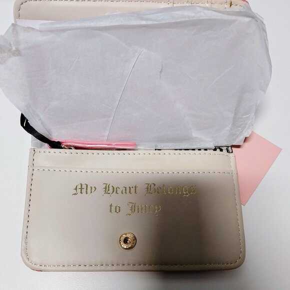 NWT Juicy Couture Pink Lemonade Poker Face Slim Elongated Bifold Wallet - Picture 4 of 12